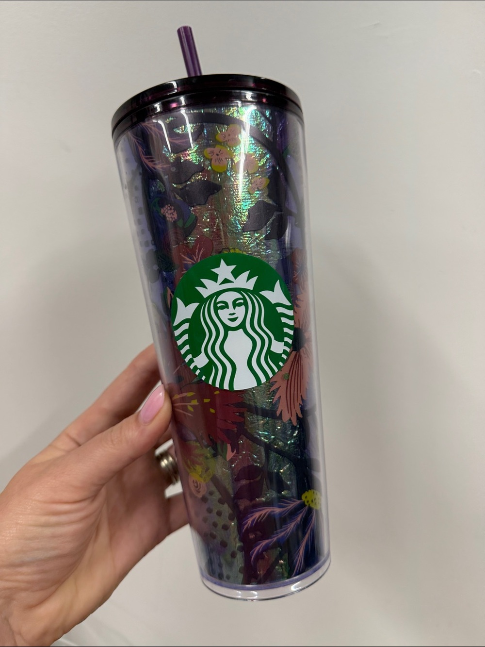 Starbucks Fall 2021 Cup release, acrylic floral cold cup. Rising floral